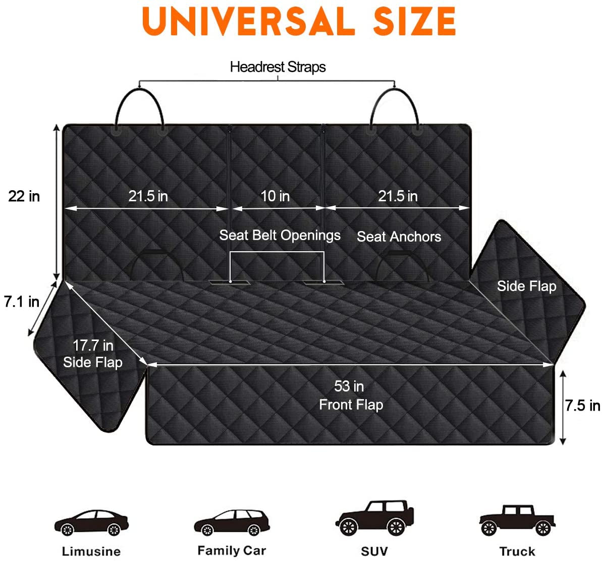AutoPaws Premium Dog Car Seat Cover – Waterproof, Non-Slip & Armrest-Friendly Design